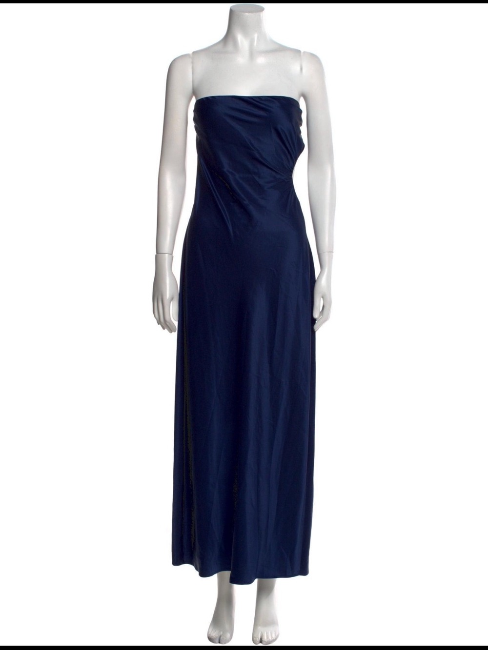 Reformation Strapless Navy Maxi Dress